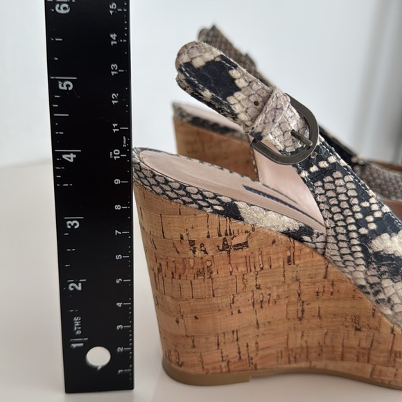 Stuart Weitzman Snake Print Slingback Wedges - Picture 7 of 13